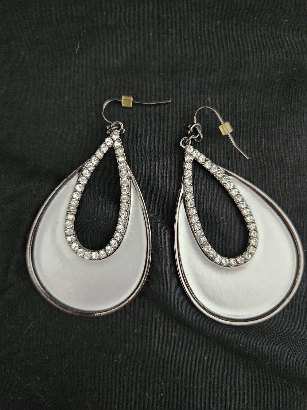 Elegant Sliver Teardrop Crystal Dangle Earrings - Women Jewelry